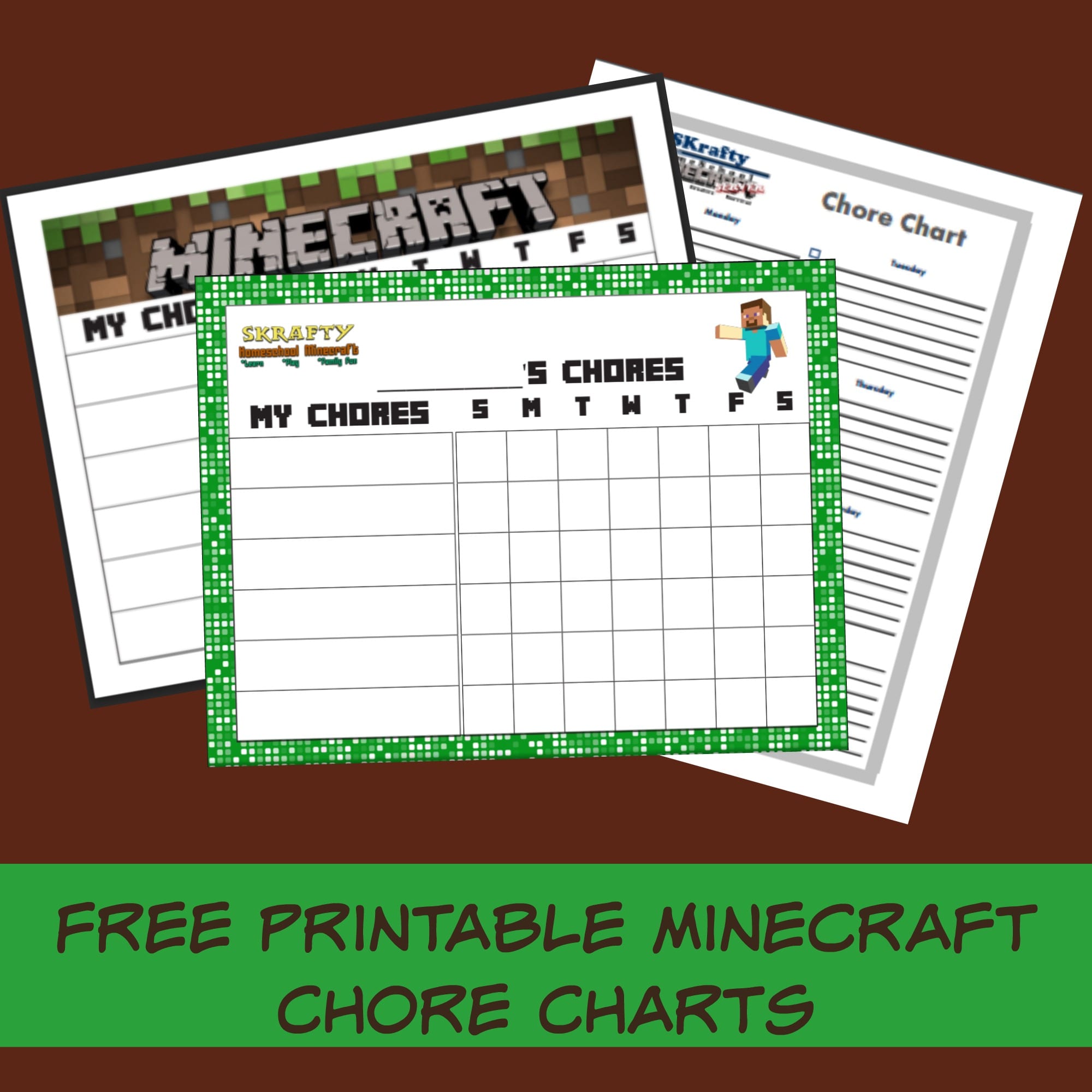 Announcing SKrafty Minecraft Chore Rewards plus FREE Printable